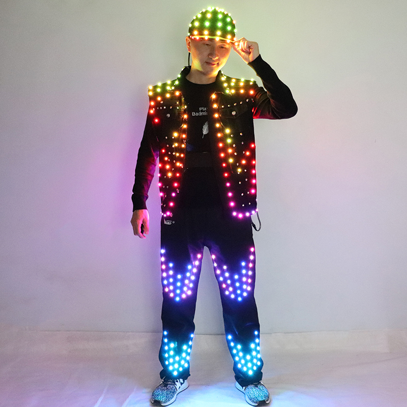Men'S Fashion Light Jacket - Полноцветный светодиодный костюм, мужская светящаяся одежда