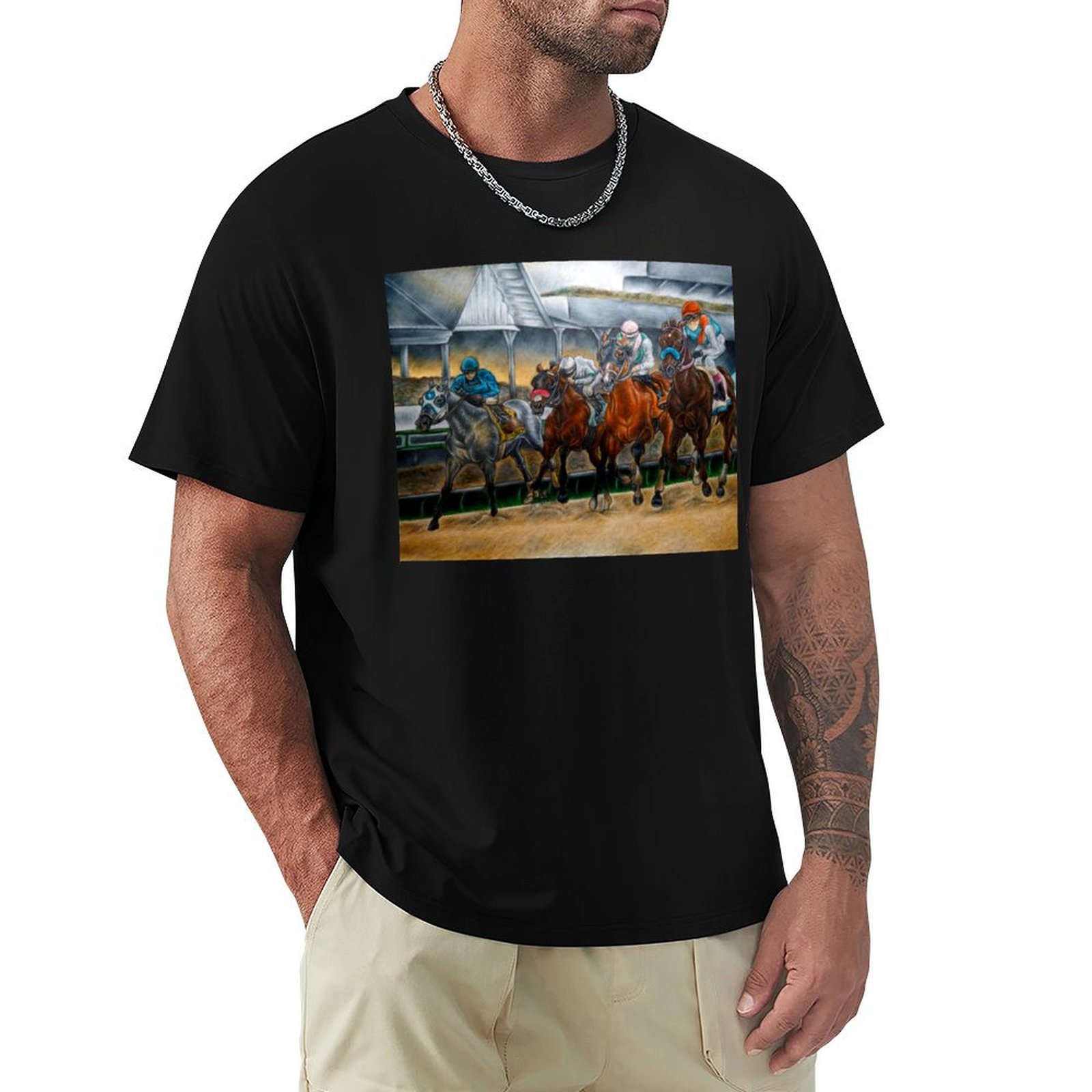 Men'S Fashion For Kentucky Derby - Футболка с модным принтом «Кентукки Дерби