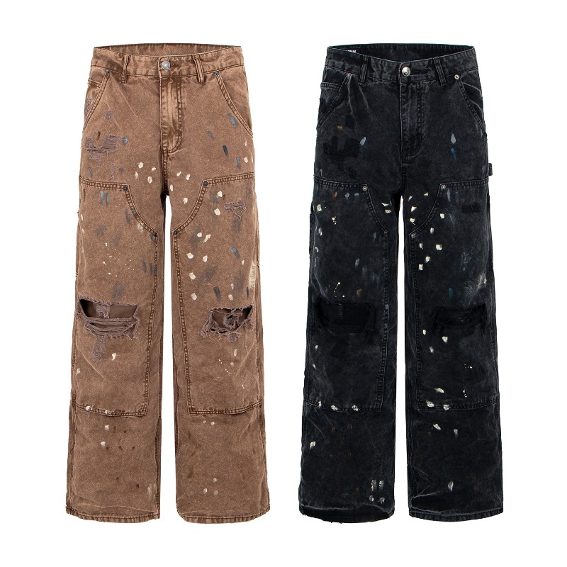 Men'S Fashion With Baggy Jeans - Американские ретро-джинсы с широкими штанинами и